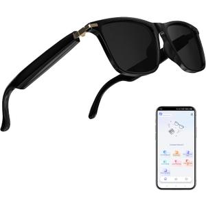 AI Translator Glasses, Bluetooth Sunglasses with 110+ Languages, Wireless AI-Powered Smart GlassesSimultaneous Interpretation, 6H Battery Life, Anti-Blue Light & UV Protection (Black)