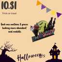 2 x 2PCS Halloween Decorations IndoorHalloween Party Supplies,Home Office Decor(Scarecrow, Pumpkin, Castle, Bat, Skull)