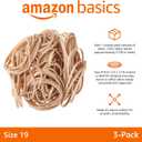Amazon Basics Rubber Bands, Office Supplies, Size 19 (3-1/2 x 1/16 Inch), Stretchy, 1250 Bands/1 lb. Pack, 3-Pack, Tan