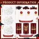Domensi 3 Sets Graduation Table Centerpiece Decorations Maroon and Gold Class of 2026 Includes 3 Silk Artificial Flower 9 Congrats Grad Sticks Picks Toppers 3 Metal Vases for Home Party Supplies Gifts