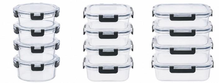 12 Pcs Glass Food Storage Containers Set - Airtight Glass Meal Prep Containers with Lids, Leak-Proof Kitchen Storage for Lunch, Leftovers, and Oven Safe