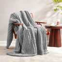 Amlie Home Chunky Knit Throw Blanket for Couch, Soft Chenille Crochet Blanket for Children, 40"x50", Light Grey