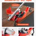 VEVOR Heavy-Duty Pipe Chain Vise, 1/2" - 8" Pipe Capacity, 34.6" Rugged Chain & Cast Iron Base, Industrial-Grade Pipe Clamping for Plumbing, Automotive Repairs, Metalworking