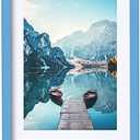 BOJIN 11x14 Picture Frames Blue, Solid Wood Display Picture A4 with Mat or 11x14 Without Mat, Wall Hanging Decoration Photo Frame