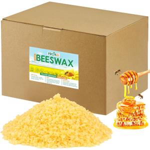 FROKO Yellow Natural Beeswax Pellets 5LB, Organic Beeswax, Beeswax for Candle Making, Body, Skin Care DIY, Lip Balm, Soap and Lotion Making Supplies