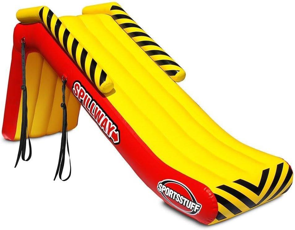 SportsStuff Spillway Dock Slide - Inflatable Pontoon Slide, Yellow & Red, Large