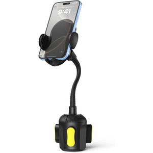 Cup Phone Holder for Car with Adjustable Long Gooseneck, Car Mount Cup Cell Phone Holders for Your Car Truck Golf Cart Accessories Cradles for iPhone Samsung All 4.0-7.0 inches Smartphones