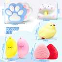 8 Pcs Taba Squishy Pack - Squishy Pack Include (2 Strawberry, 2 Cat Paws,2 Banana,1 Hamster,1 Chick),Squishy Fidget Toys,Taba Squishies Toys Squeeze Toys for Kids,Party Favors for Kids 4-8 8-12