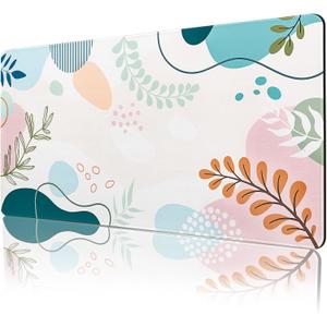 Lokigo Colorful Abstract Boho Large Mouse Pad, Waterproof Green Pink Desk Mat, Non Slip Computer Gaming Mouse Pad, XXL Full Desk Mousepad Writing Pad for School Office Home 31.5" x 15.7"