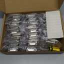 Ravinte 50 Pack 25 Pairs 1/2 Inch Overlay Cabinet Door Hinges Kitchen Satin Nickel Semi-Concealed Face Mount Self-Closing Cabinet Hinges with Bumpers & Screwdriver