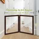 LZRS Clear Dog Gate for Indoor Use - Transparent Pet Fence with Solid Hardwood and Plastic Board, Stylish & Durable freestanding Pet Gate for Doorways, Stairs and Hallways-2 Panel Brown