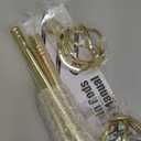 Gold Curtain Rods for Windows 66 to 120 with Cage Finials, Heavy Duty Curtain Rod Set with Splicing Adjustable, Decorative Curtain Rods for Outdoor Patio, Sliding Glass Door, 5/8" Diameter