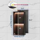 2-Tiers 12x24 Shower Niche, RGB LED Light Strips, Matte Black Wall Cabinet Shlef, Stainless Steel NO Tile Needed Recessed Wall Niche for Bathroom Storage Organizer