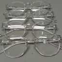 NORPERWIS 5 Pairs Reading Glasses - Standard Fit Spring Hinge Readers Glasses for Men and Women (5 Pack Transparent, 1.00)