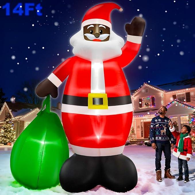 Outsunny 7.9' Christmas Inflatables Snowman with Branch Hands, Blow-Up Outdoor Christmas Decorations with Rotating Colorful LED Light for Lawn Garden Party