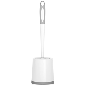 Holaloha Toilet Brush, 1 Pack Toilet Brushes for Bathroom with Holder, Bathroom Accessories Toilet Bowl Brush with 1 Clean Brush, Toilet Scrub Brush, Toilet Brush Set for Deep Cleaning, White