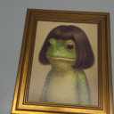 Vintage Gold Framed-Whimsical Frog Wall Art,Eclectic Frog Canvas Prints,Retro Animal Picture Artwork Wall Decor for Living Room Bedroom Bathroom 9x11-inch