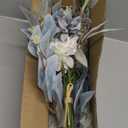 2 Pcs Fake Artificial Flowers Bouquet for Decoration, Silk Flower Arrangements Faux Flowers Plant Wedding Bride Bouquets Tables Centerpieces for Home Decor Indoor Vase Floral Table Decor (Blue White)