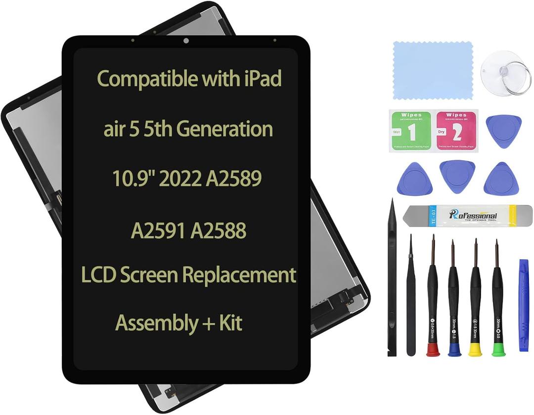 10.9" LCD Screen Replacement Compatible with iPad air 5 5th Generation 2022 A2589 A2591 A2588 Display LCD Assembly and Glass Touch Digitizer Premium Repair Kit