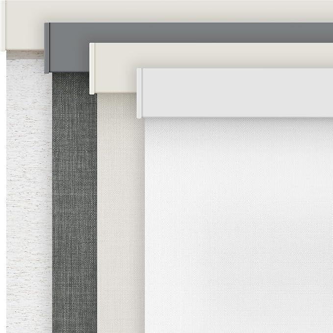 AOSKY Cordless Blackout Roller Shades for Windows, 36"W x 72"H, Linen White Black Out Free-Stop Shade with Valance, Thermal Insulated & UV Protection Fabric, Pull Down Window blinds for Indoor Bedroom, Color: Linen White（aluminum Cover）