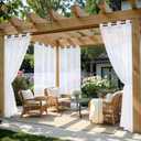 MIULEE White Outdoor Curtain for Patio Waterproof, 4 Panels 54 x 96 Inch - Grommet Outside Sheer Curtains for Gazebo/Pergola/Cabana/Porch/Balcony