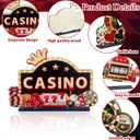 6PCS Casino Theme Wooden Centerpiece for Tables Las Vegas Party Decorations
