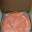 Round Orange Decorative Serving Tray with Handles, 13 Versatile Ottoman Tray for Coffee Table, Entertaining, Outdoor Patio, Living Room