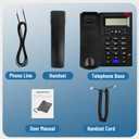 Uvital Corded Phone for Landline, Black Telephone Landline Phones, Desktop Telephone for Home/Office/Hotel with LCD Display Caller ID-Ringer Volume Hands Free, Easy-to-Use