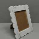 Yalikop Scalloped Marble Picture Frame Display Photos Tabletop Display White Frame Home Picture with Acrylic Transparent Board Decor for Bookshelf Table Home(5 x 7 Inches)