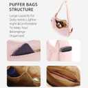 Quilted Puffer Tote Bag for WomenSmall Puffer Crescent Shoulder BagQuilted Nylon Crossbody Bag with Adjustable Strap
