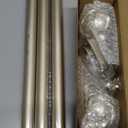 Champagne Gold Curtain Rod for Windows 28 to 48 Inches(2.3-4ft), 1" Diameter Heavy-Duty Adjustable Decorative Curtain Rod with Striped Twisted Finials - for Living Room Bedroom (Modern Home Decor)