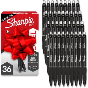 Sharpie S-Gel Gel Pens Drawing Pens Gel Ink For Journaling Writing Coloring Medium Point (0.7Mm) Black Ink Pen 36 Count