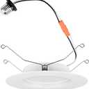 LEDVANCE 5/6" Night Ring Retrofit Downlight, 8W, 5 CCT (2700K/3000K/3500K/4000K/5000K), 700 LMS, 90 CRI, Energy Star, Damp Rated, White - 1 Pack (65798)