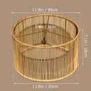 Bamboo LampShades Medium Rattan Lamp shade,Drum,Boho Lamp shades For Table Lamps,replacement lampshade For Floor Lamp,Chandeliers,living room bedroom,Home office (Round 4 Bamboo)