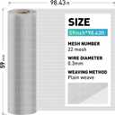 304 Stainless Steel Mesh Window Screen Roll, 59IN x 98.43FT