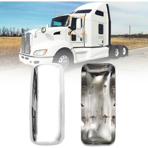 Door Mirror Covers Fit Kenworth T660 T170 T270 T370 T440 T470 T800 T600 Mirror Cover Replacement Passenger Side Right Kenworth Mirror Accessories (Chrome), Standard