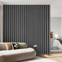 Room Divider Blackout Curtains with Hooks, Extra Wide 6ft Wide Thermal Insulated Drapes for Living Room Bedroom, Sliding Door, Large Windows Dark Grey(1 Panel, 72" W x 108" H)
