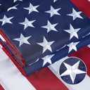 American Flag 2.5x4 Ft Heavy Duty, Embroidered US USA Flag Outdoor, Double Sided American Flags for Outside with 2 Brass Grommets Decoration 4th of July