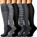 Copper Compression Socks for Women & Men (6 pairs) - Best Support for Nurses, Running, Hiking, Recovery L-XL