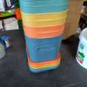 8 Pack Colorful Storage Bins with Lids Stackable Storage Container for Organizing, Storage Boxes with Handle for Shelves, Cute Storage Bin for Craft, Snacks, 9.85x6.9x5.7 inch