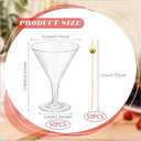 Irenare 100 Pcs 7 oz Plastic Martini Glasses and Cocktail Picks Set Disposable Clear Cocktail Dessert Glasses Unbreakable Mini Cups for Wedding Party Wine Appetizers Food