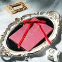 Red Velvet Ribbon Christmas Bow 5 x 7 Inches Premade Red Bows for Christmas Tree Hanging Decorations Gift Wrapping Wreaths Crafts Outdoor Indoor Home Decor Wedding, Pack of 24