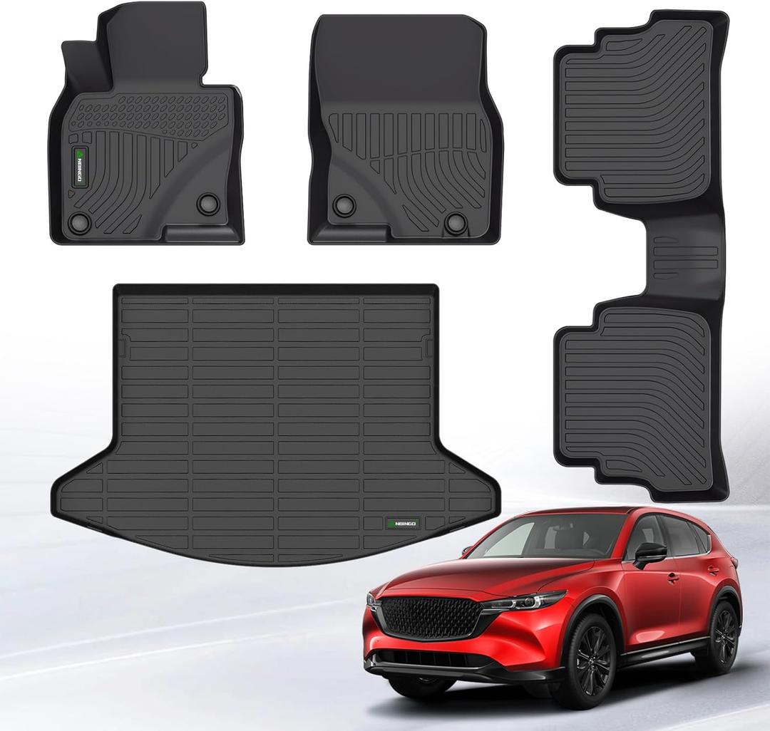 ANBINGO for Mazda CX-5 Floor Mat & Cargo Liner, 2017-2025, Sport/Touring/Carbon Edition/Carbon Edition Turbo/Grand Touring/Grand Touring Reserve/Signature, TPE All Weather CX5 Mats Set