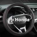 West Llama Customized Auto Car Steering Wheel Cover for Honda Civic, CR-Z, Insight, S2000, 14-14.25inch(Black+Red-Small Size)