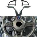 Carbon Fiber Steering Wheel Interior Decoration Cover Trim Accessories for Nissan Altima(2019-2024),for Sentra/Versa(2020-2024),for Leaf/Kicks(2018-2024),for Rogue(2017-2020),for Rogue Sport