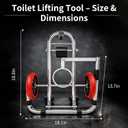 Toilet Lift Cart Jack with Wheels Seat Lifter Tightening Removal Tool Lifting Dolly Tilt for Disabled Use Portable Mobility Aid Positioning Installation Tools for Plumbers Pick up Device