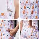 Bindefon Festival Bib Overalls for Women Adjustable Straps Work Coveralls Printed Shorts Jumpsuit (S)