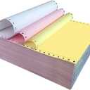 FirstZi Half Sheet (9.5"x5.5") 3 Part Continuous Feed Carbonless Computer Paper for Dot Matrix Printer, 666 Sets NCR Printing Paper, Perfect for Receipt, Invoice, 3 Color, White/Pink/Yellow
