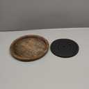 Turntable Rustic Wooden Serving Tray: Hanobe Round Wood Decorative Vintage Centerpiece Candle Holder Trays Farmhouse Ottoman Tray with Turn Table for Kitchen Countertop Coffee Table (Distressed & Turnable)