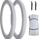 1 or 2 Pack 26"X2.125" Cruiser Beach Bike Tire White Wall with or Without Tubes 26x1.75/2.125 Foldable Replacement Tyres for Commuter City Bicycles